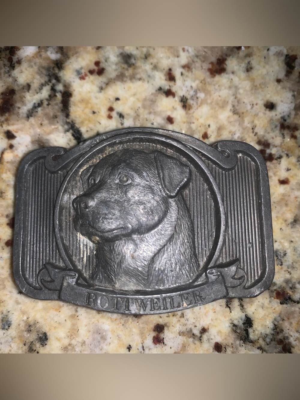 Dog Medallion Plaque with Labrador Relief - Pewter Tone